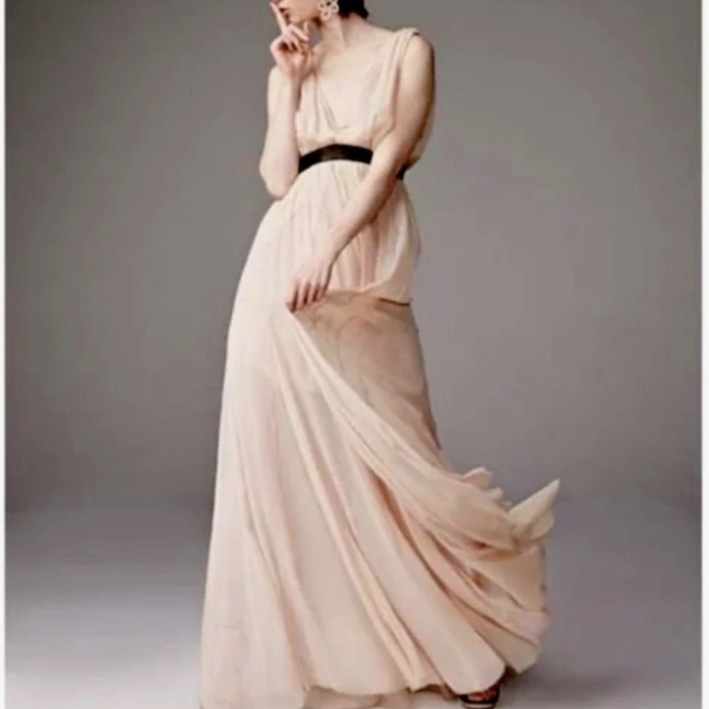 ALICE + OLIVIA Kendrick Gown Maxi Formal Long Dress 10 Powder Nude Blush
